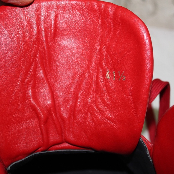 MENS VERSACE RED PALAZZO MEDUSA HIGH TOP SNEAKERS - Picture 10 of 11